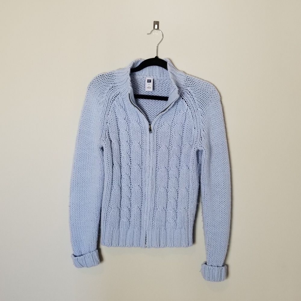 Gap Chunky Knit Zipup Sweater Medium